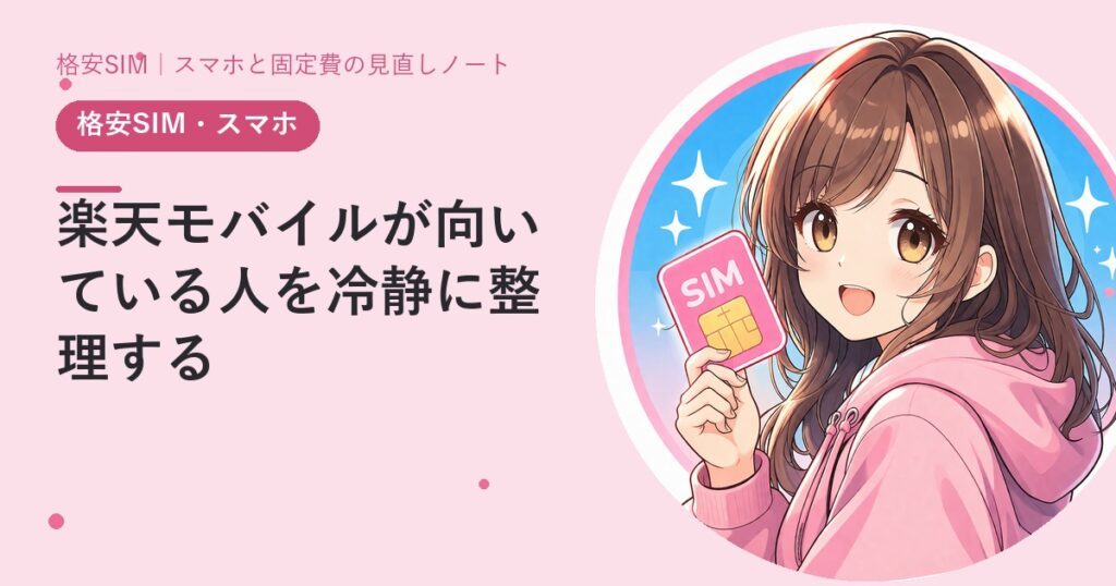 楽天モバイルが向いている人を冷静に整理する